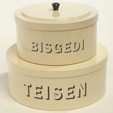 Large & Small Stacking Bisgedi & Teisen Tins Cream