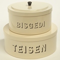 Large & Small Stacking Bisgedi & Teisen Tins Cream