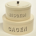 Large & Small Stacking Bisgedi & Cacen Tins Cream