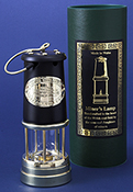Large Black and Brass Miners Lamp